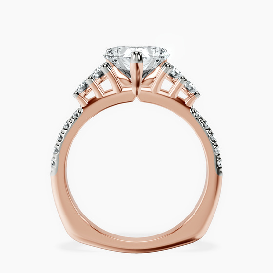 Geneva Side Stone Lab Diamond Ring left view