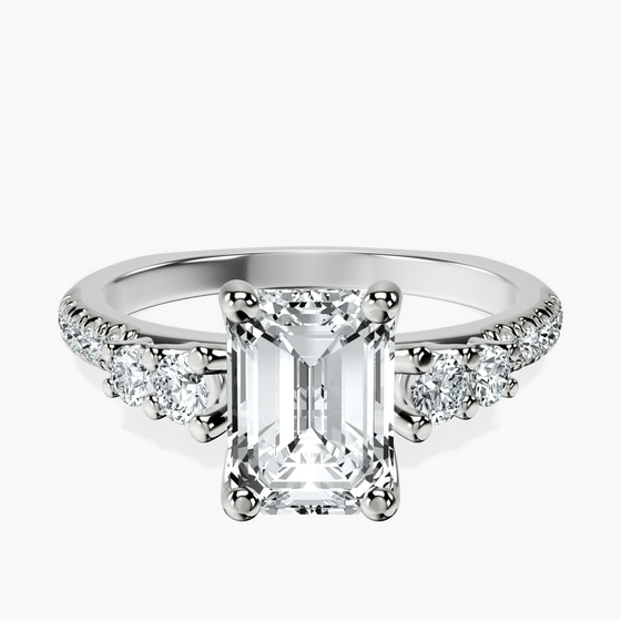 Geneva Side Stone Lab Diamond Ring front view