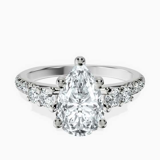 Geneva Side Stone Lab Diamond Ring front view