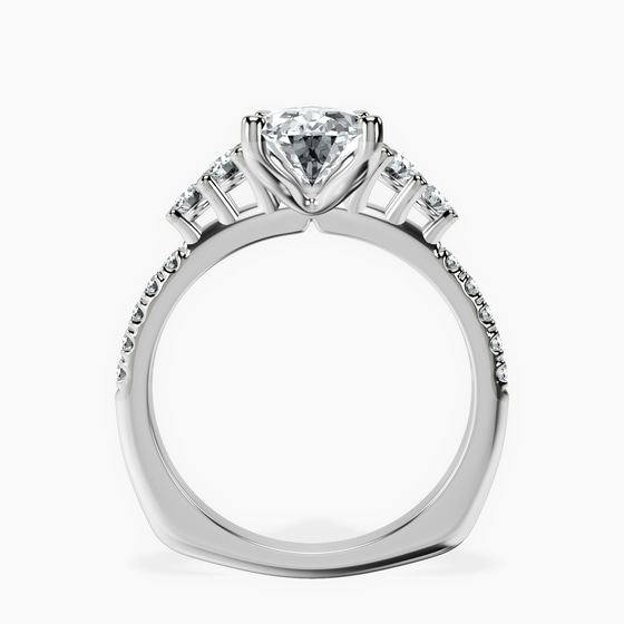 Geneva Side Stone Lab Diamond Ring left view