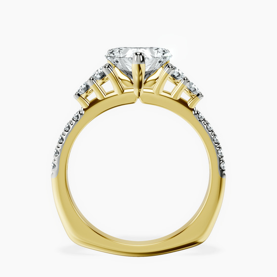 Geneva Side Stone Lab Diamond Ring left view