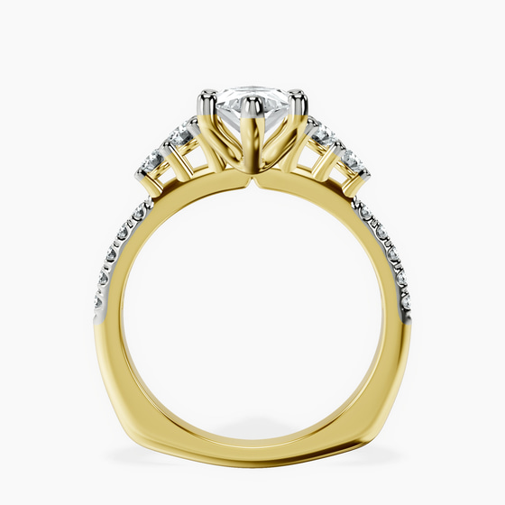 Geneva Side Stone Lab Diamond Ring left view