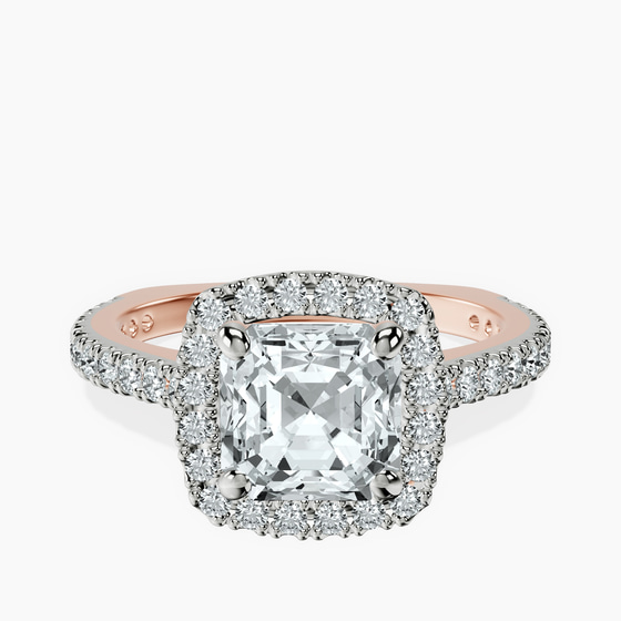 Valerie Euro Shank Halo Lab Diamond Ring front view