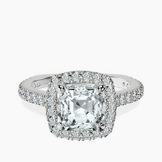 Valerie Euro Shank Halo Lab Diamond Ring front view