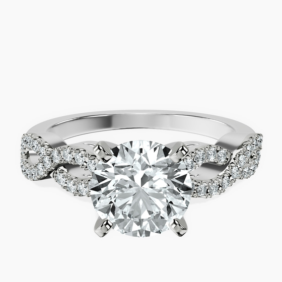 Lorene Twisted Shank Lab Diamond Ring front view