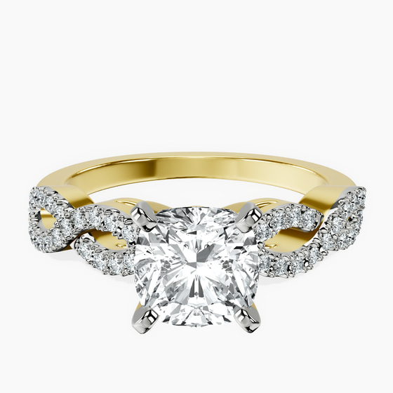 Lorene Twisted Shank Lab Diamond Ring front view