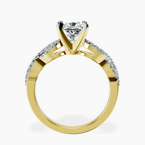 Lorene Twisted Shank Lab Diamond Ring left view