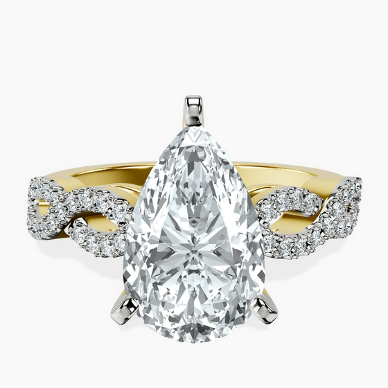 Lorene Twisted Shank Lab Diamond Ring front view