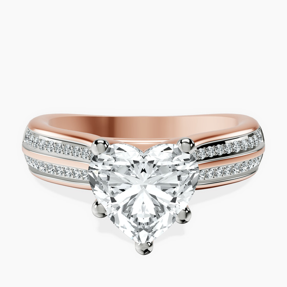 Sandra Side Stone Lab Diamond Ring front view
