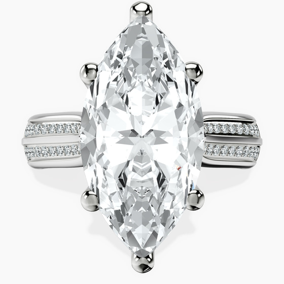 Sandra Side Stone Lab Diamond Ring front view