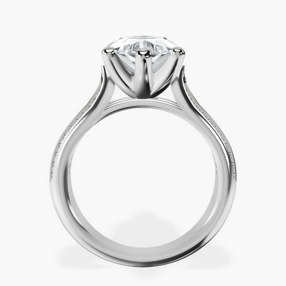 Sandra Side Stone Lab Diamond Ring left view