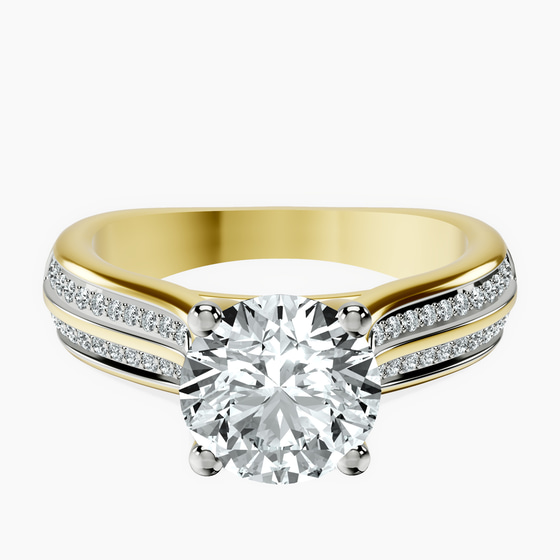 Sandra Side Stone Lab Diamond Ring front view