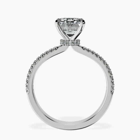 Etienne Secret Halo Lab Diamond Ring left view