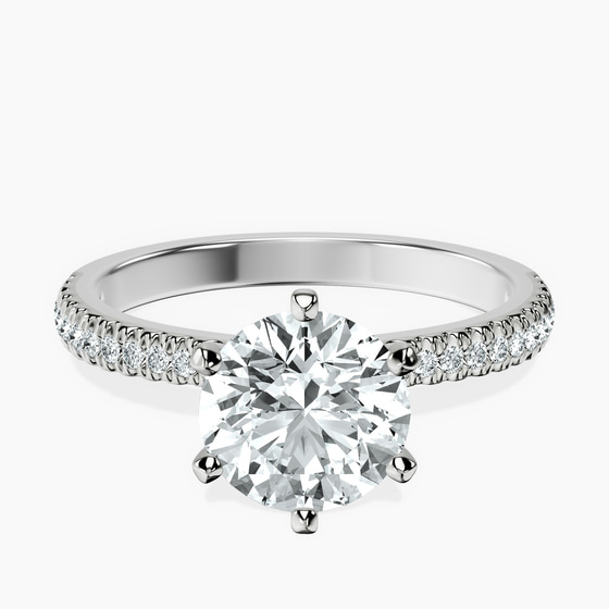 Etienne Secret Halo Lab Diamond Ring front view