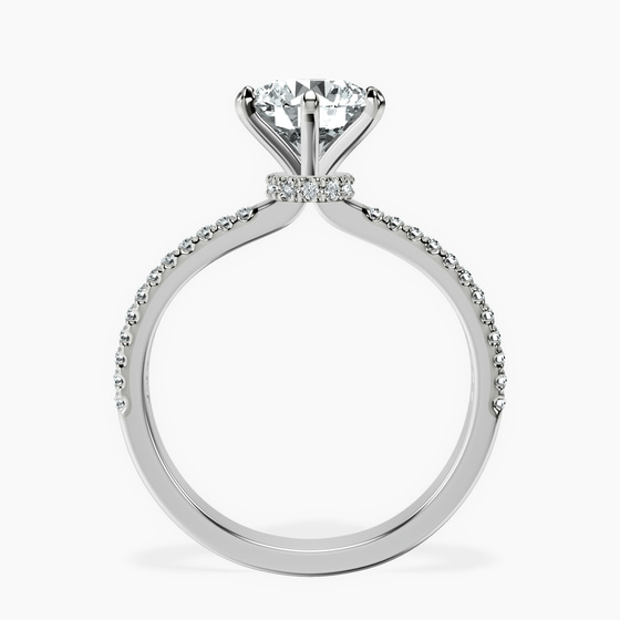 Etienne Secret Halo Lab Diamond Ring left view