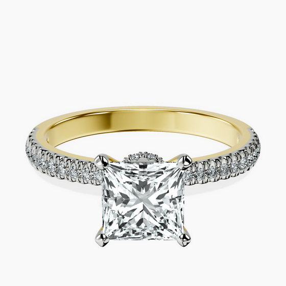 Etienne Secret Halo Lab Diamond Ring front view