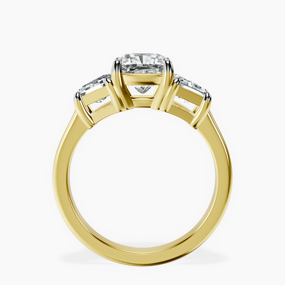 Dianna Three Stone Side Trapezium Lab Diamond Ring left view