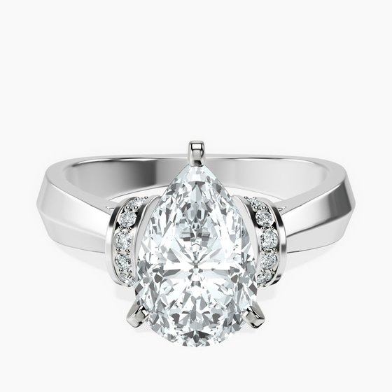 Delanie Side Cuff Lab Diamond Ring front view