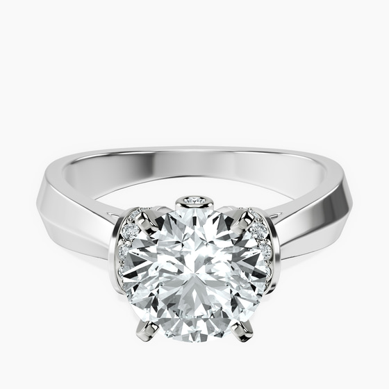 Delanie Side Cuff Lab Diamond Ring front view