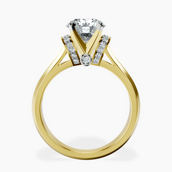 Delanie Side Cuff Lab Diamond Ring left view