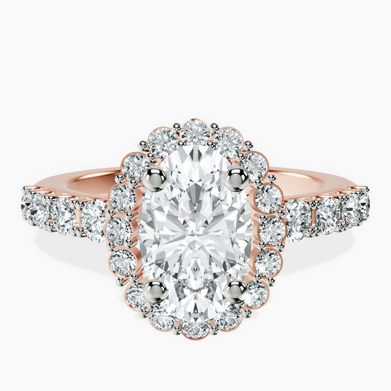 Vionna Round Halo Lab Diamond Ring front view