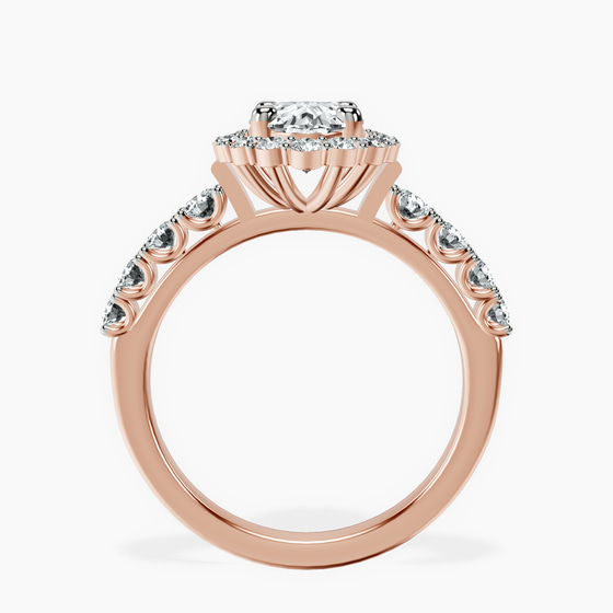 Vionna Round Halo Lab Diamond Ring left view