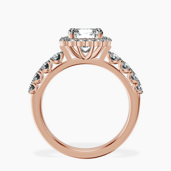 Vionna Round Halo Lab Diamond Ring left view
