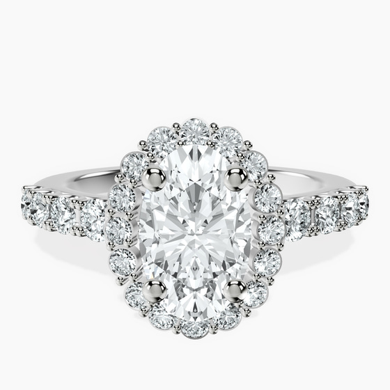 Vionna Round Halo Lab Diamond Ring front view