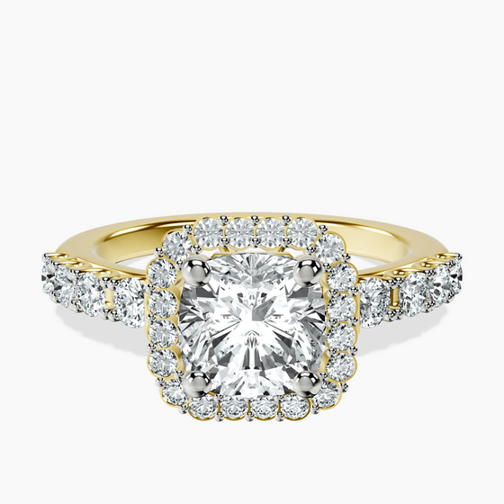 Vionna Round Halo Lab Diamond Ring front view