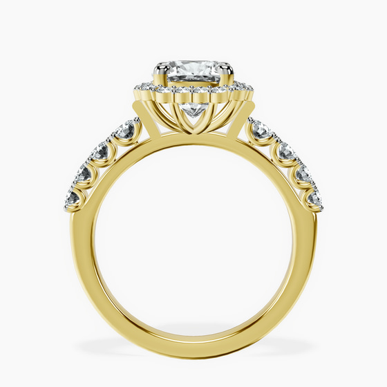 Vionna Round Halo Lab Diamond Ring left view