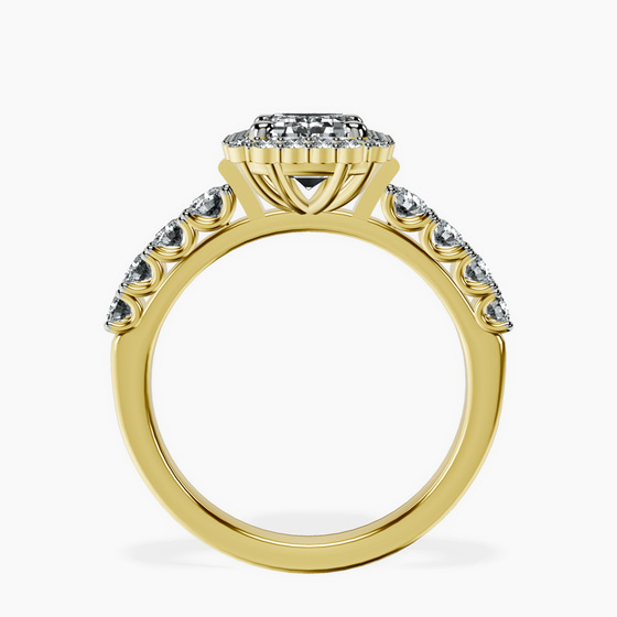 Vionna Round Halo Lab Diamond Ring left view