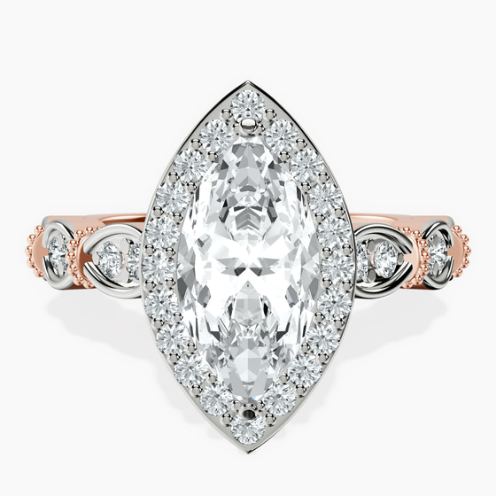 Micaela Halo Lab Diamond Ring front view