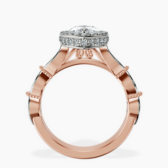 Micaela Halo Lab Diamond Ring left view