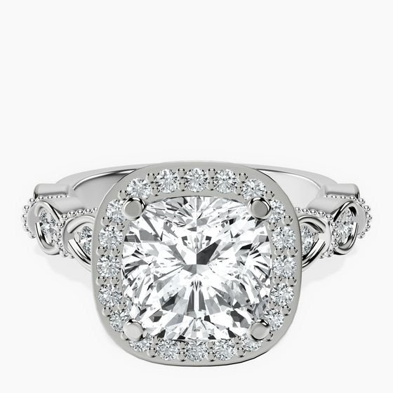 Micaela Halo Lab Diamond Ring front view
