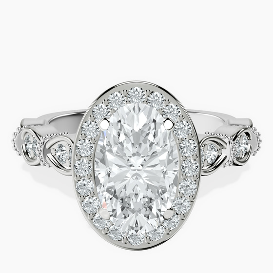 Micaela Halo Lab Diamond Ring front view