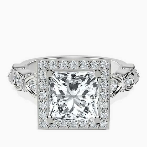 Micaela Halo Lab Diamond Ring front view