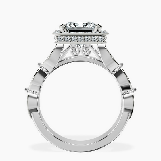 Micaela Halo Lab Diamond Ring left view