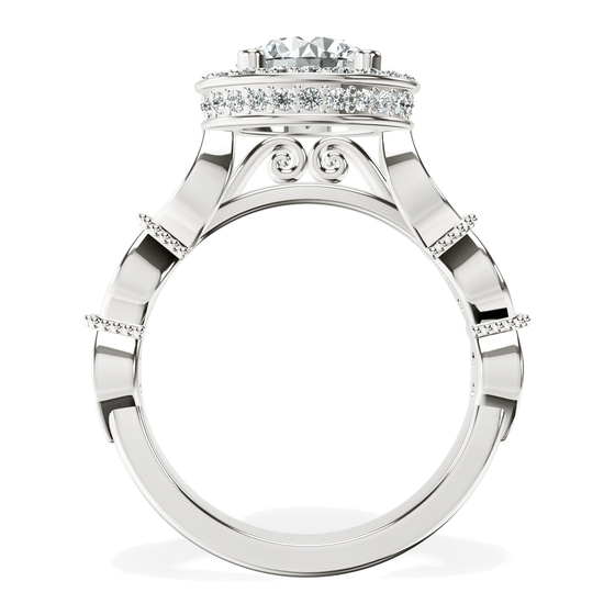 Micaela Halo Lab Diamond Ring top view