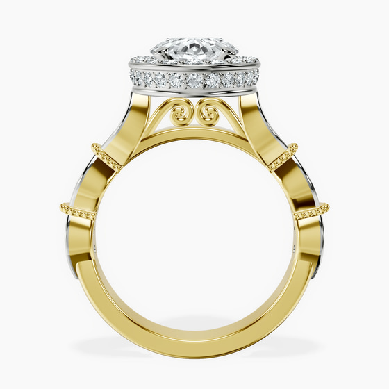 Micaela Halo Lab Diamond Ring left view