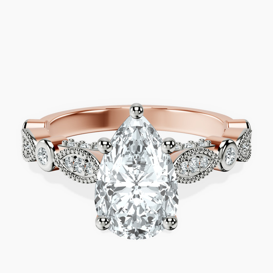 Larisa Side Stone Lab Diamond Ring front view