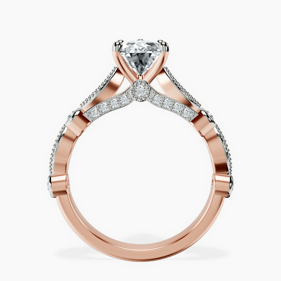 Larisa Side Stone Lab Diamond Ring left view
