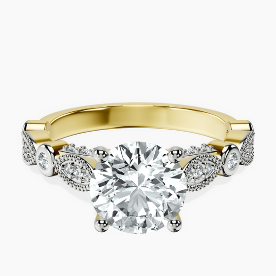 Larisa Side Stone Lab Diamond Ring front view