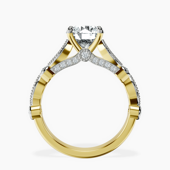 Larisa Side Stone Lab Diamond Ring left view