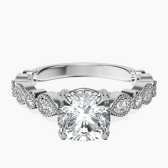 Filippa Milgrain Lab Diamond Ring front view