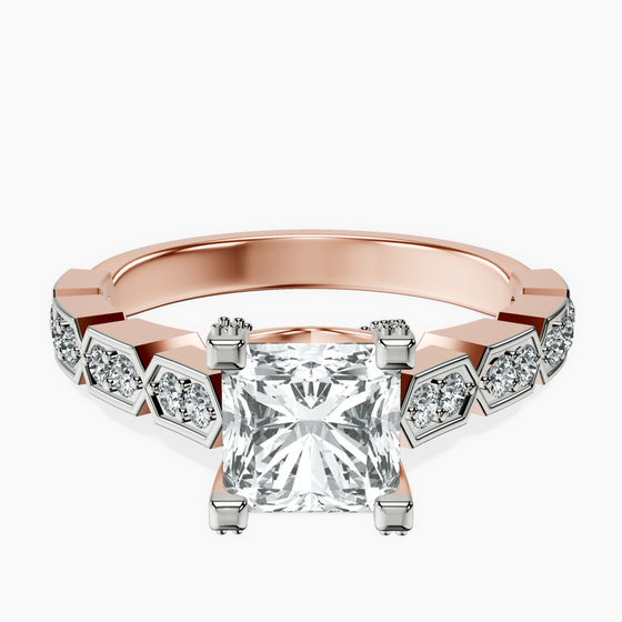 Calista Side Stone Lab Diamond Ring front view