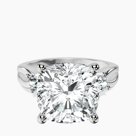 Odette Three Stone Bypass Lab Diamond Ring front view