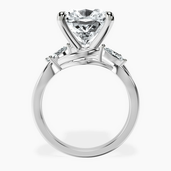 Odette Three Stone Bypass Lab Diamond Ring left view