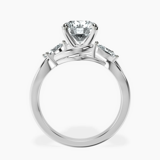 Odette Three Stone Bypass Lab Diamond Ring left view