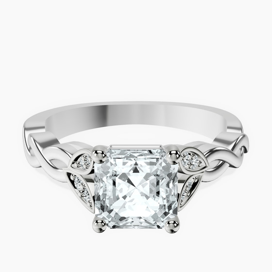 Letitia Side Stone Lab Diamond Ring front view
