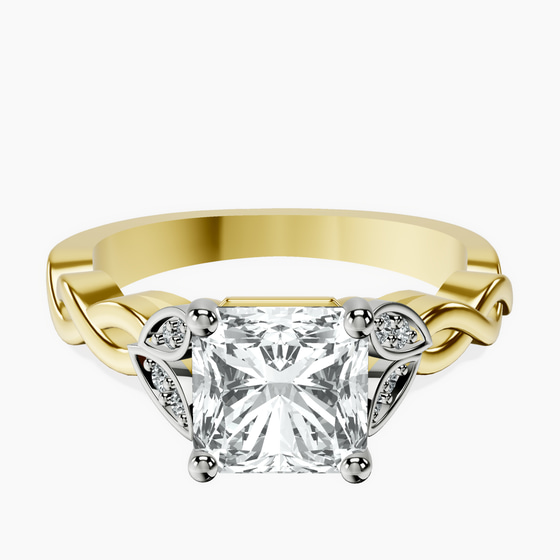 Letitia Side Stone Lab Diamond Ring front view